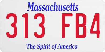 MA license plate 313FB4