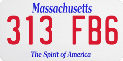 MA license plate 313FB6