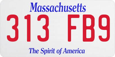 MA license plate 313FB9