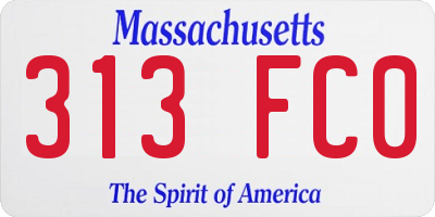 MA license plate 313FC0