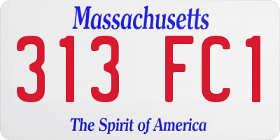 MA license plate 313FC1