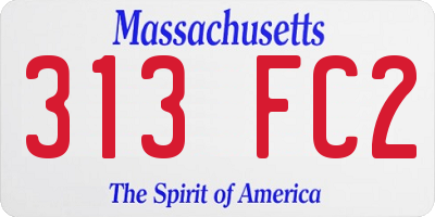 MA license plate 313FC2