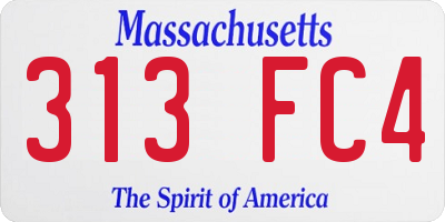 MA license plate 313FC4