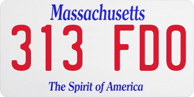 MA license plate 313FD0
