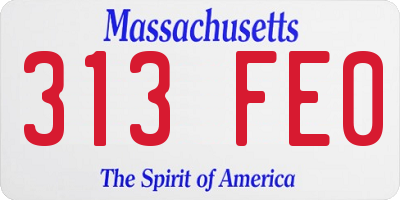 MA license plate 313FE0