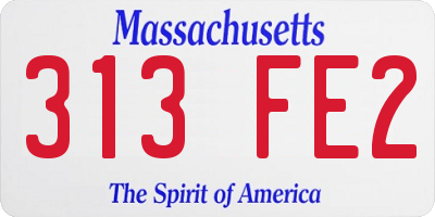 MA license plate 313FE2