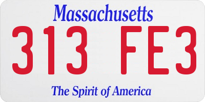 MA license plate 313FE3