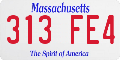 MA license plate 313FE4