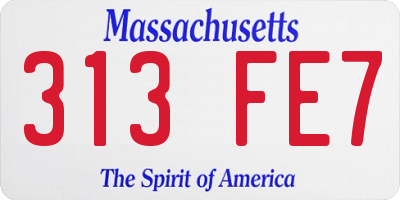 MA license plate 313FE7
