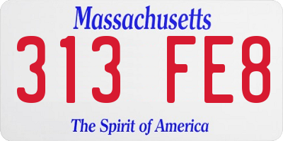 MA license plate 313FE8