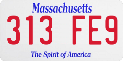MA license plate 313FE9