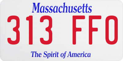 MA license plate 313FF0