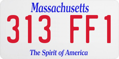 MA license plate 313FF1