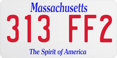 MA license plate 313FF2