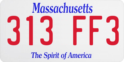 MA license plate 313FF3