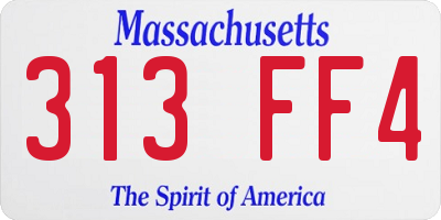 MA license plate 313FF4