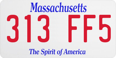MA license plate 313FF5
