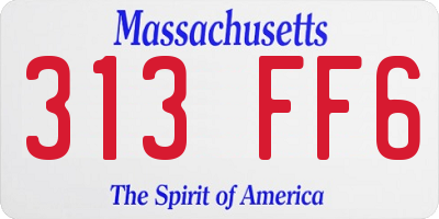 MA license plate 313FF6