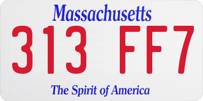 MA license plate 313FF7