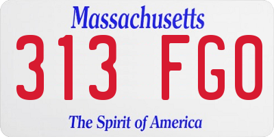 MA license plate 313FG0