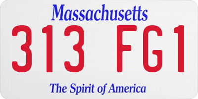 MA license plate 313FG1