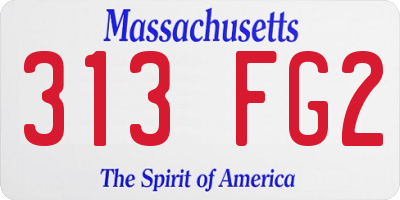 MA license plate 313FG2