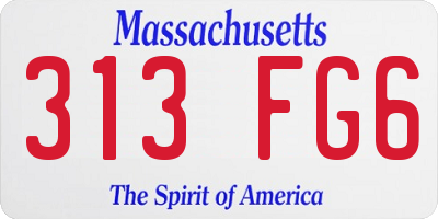 MA license plate 313FG6