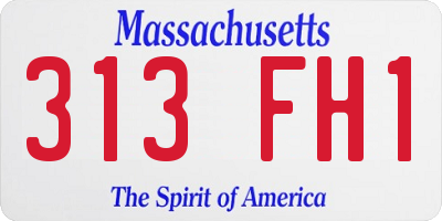 MA license plate 313FH1