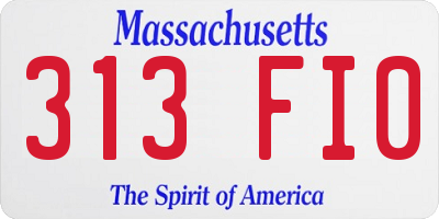 MA license plate 313FI0