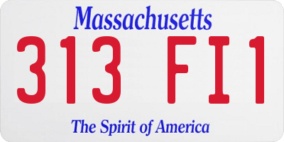 MA license plate 313FI1