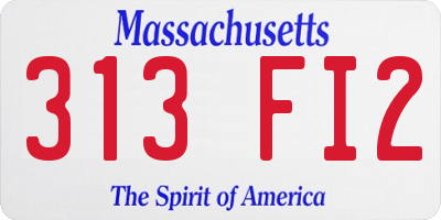 MA license plate 313FI2