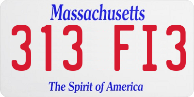 MA license plate 313FI3