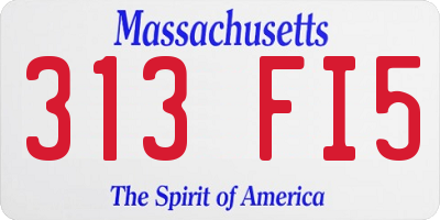 MA license plate 313FI5