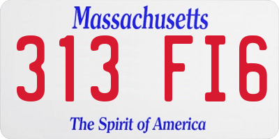MA license plate 313FI6