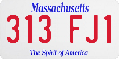 MA license plate 313FJ1