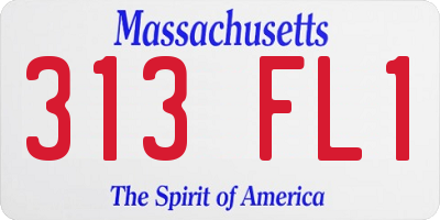 MA license plate 313FL1