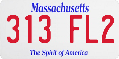 MA license plate 313FL2