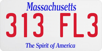 MA license plate 313FL3