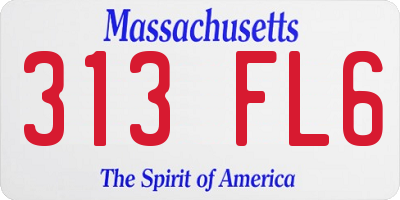 MA license plate 313FL6