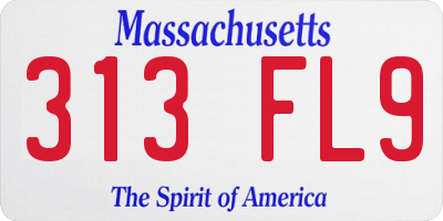 MA license plate 313FL9
