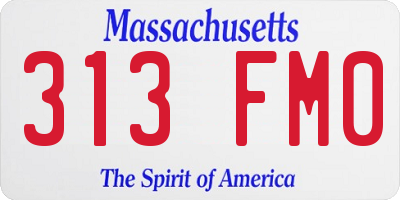 MA license plate 313FM0