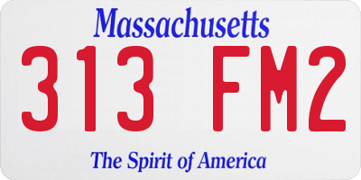 MA license plate 313FM2