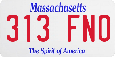 MA license plate 313FN0
