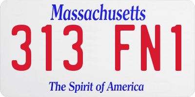 MA license plate 313FN1