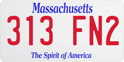 MA license plate 313FN2