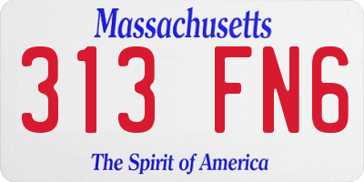 MA license plate 313FN6