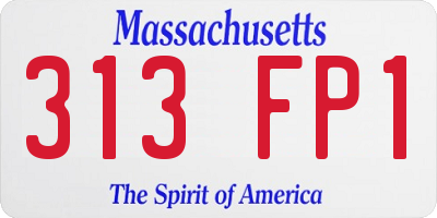 MA license plate 313FP1