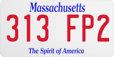 MA license plate 313FP2