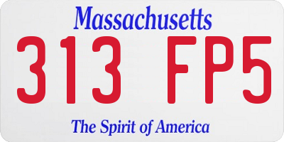 MA license plate 313FP5