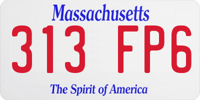 MA license plate 313FP6